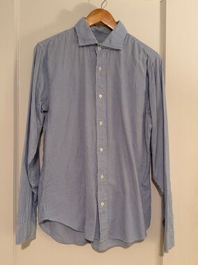 Jack Spade Blue and White Pinstripe Dress Shirt